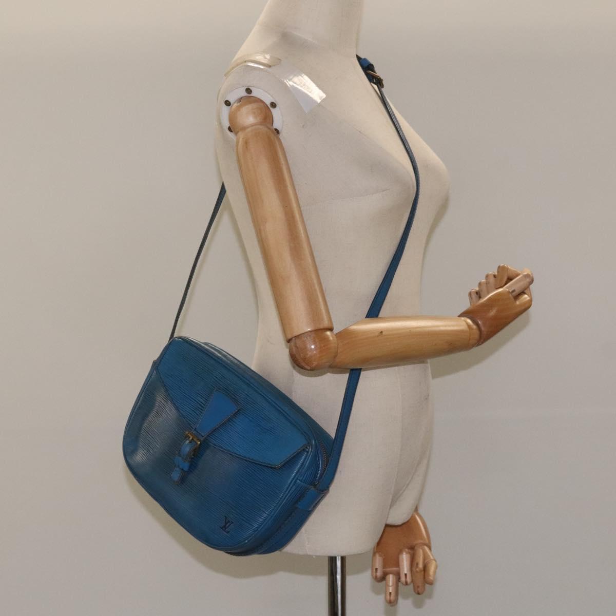 LOUIS VUITTON Epi June Feuille Shoulder Bag Blue M52155 LV Auth 114323