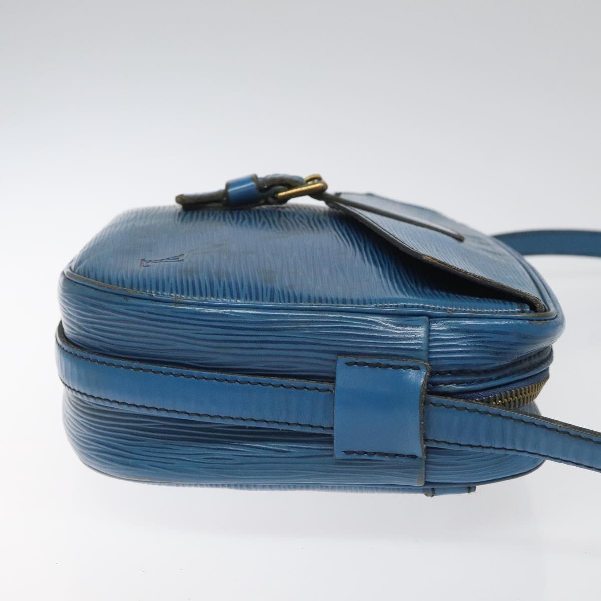 LOUIS VUITTON Epi June Feuille Shoulder Bag Blue M52155 LV Auth 114323