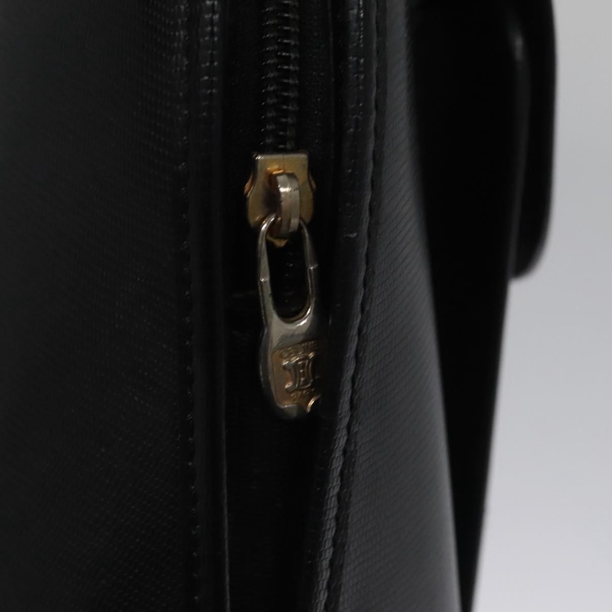 CELINE Hand Bag Leather 2way Black Auth 114324V