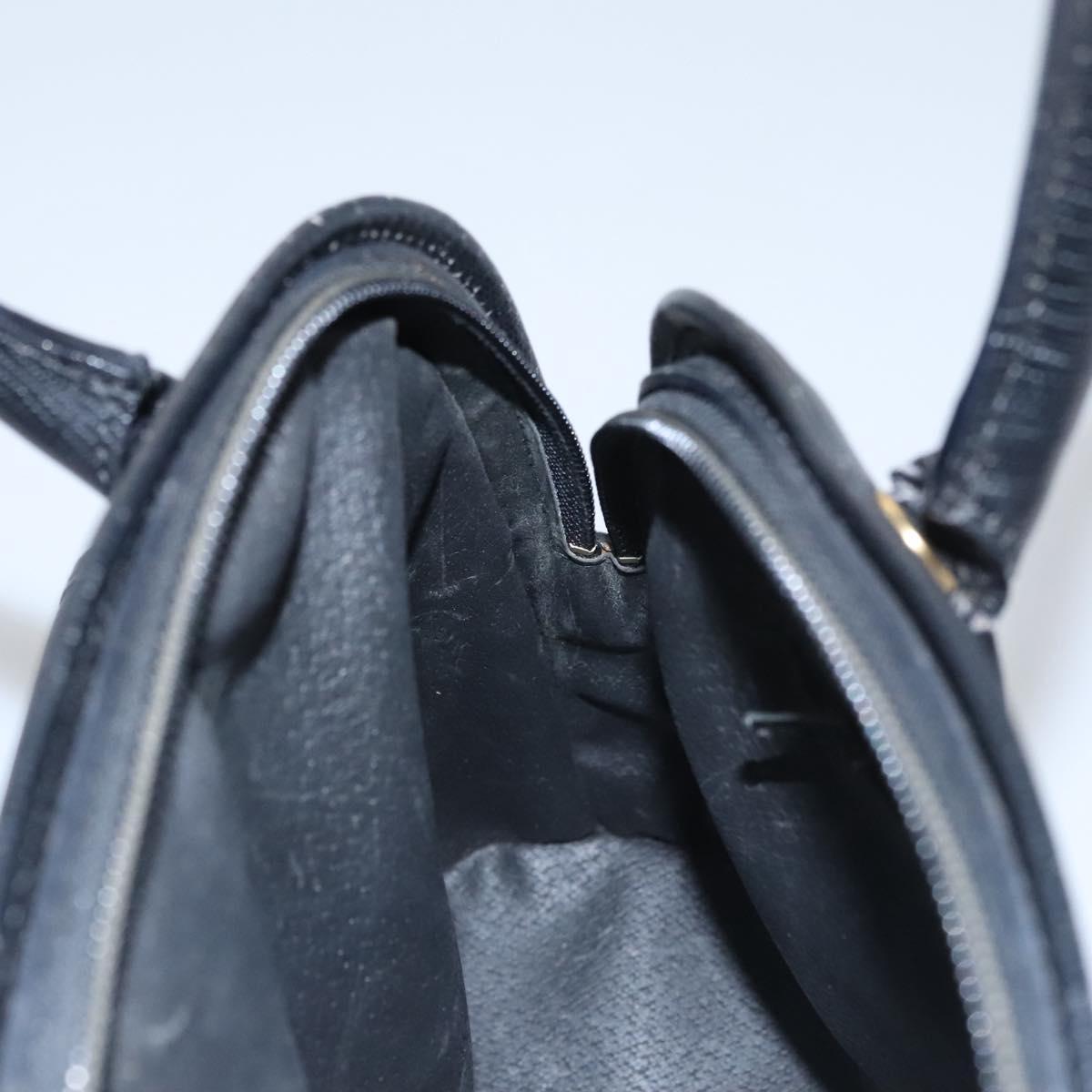 CELINE Hand Bag Leather 2way Black Auth 114324V