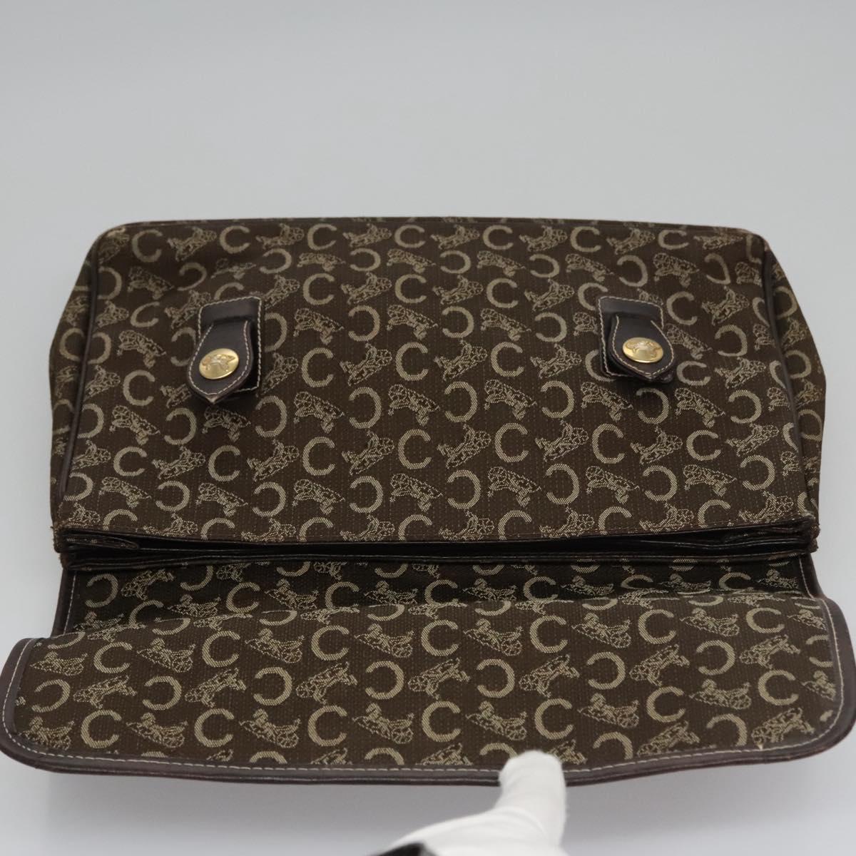 CELINE C Sulky Hand Bag Canvas Brown Auth 114369