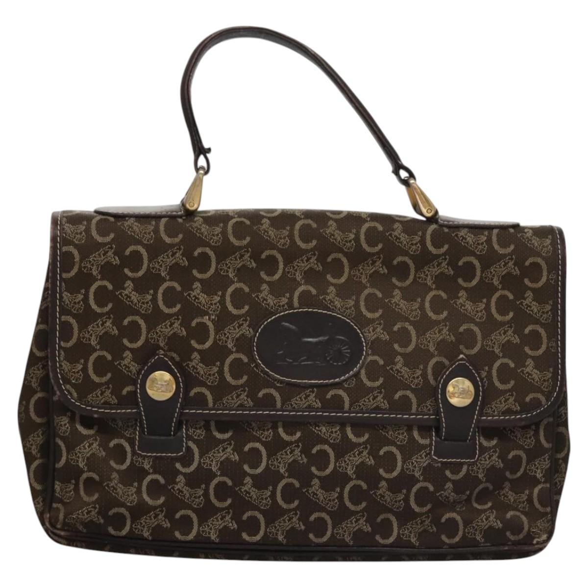 CELINE C Sulky Hand Bag Canvas Brown Auth 114369