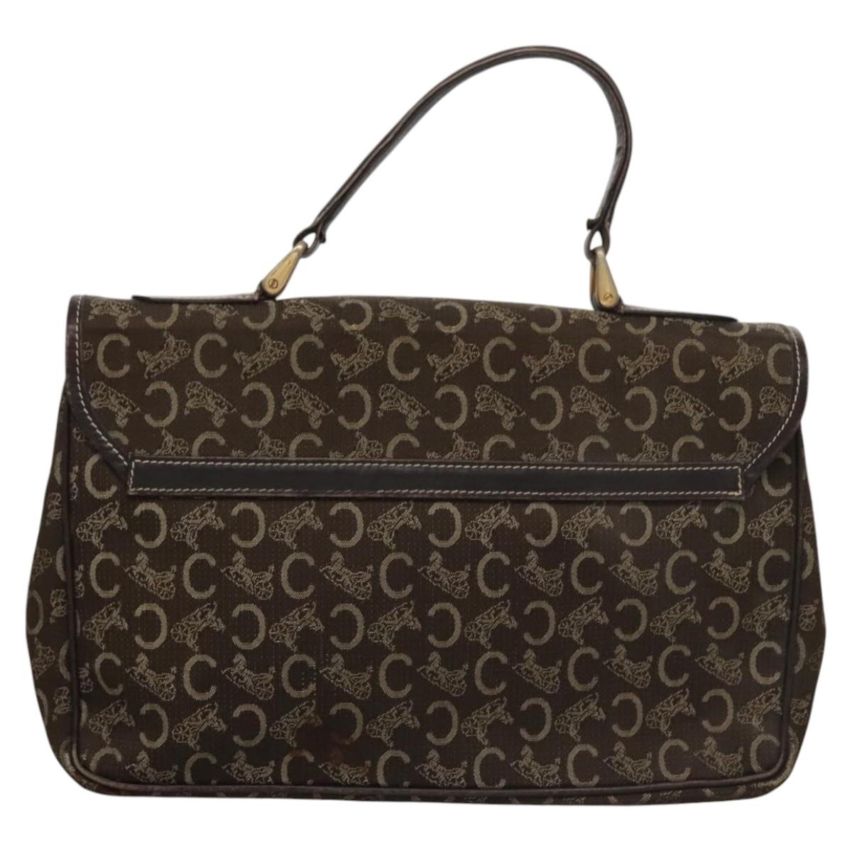 CELINE C Sulky Hand Bag Canvas Brown Auth 114369