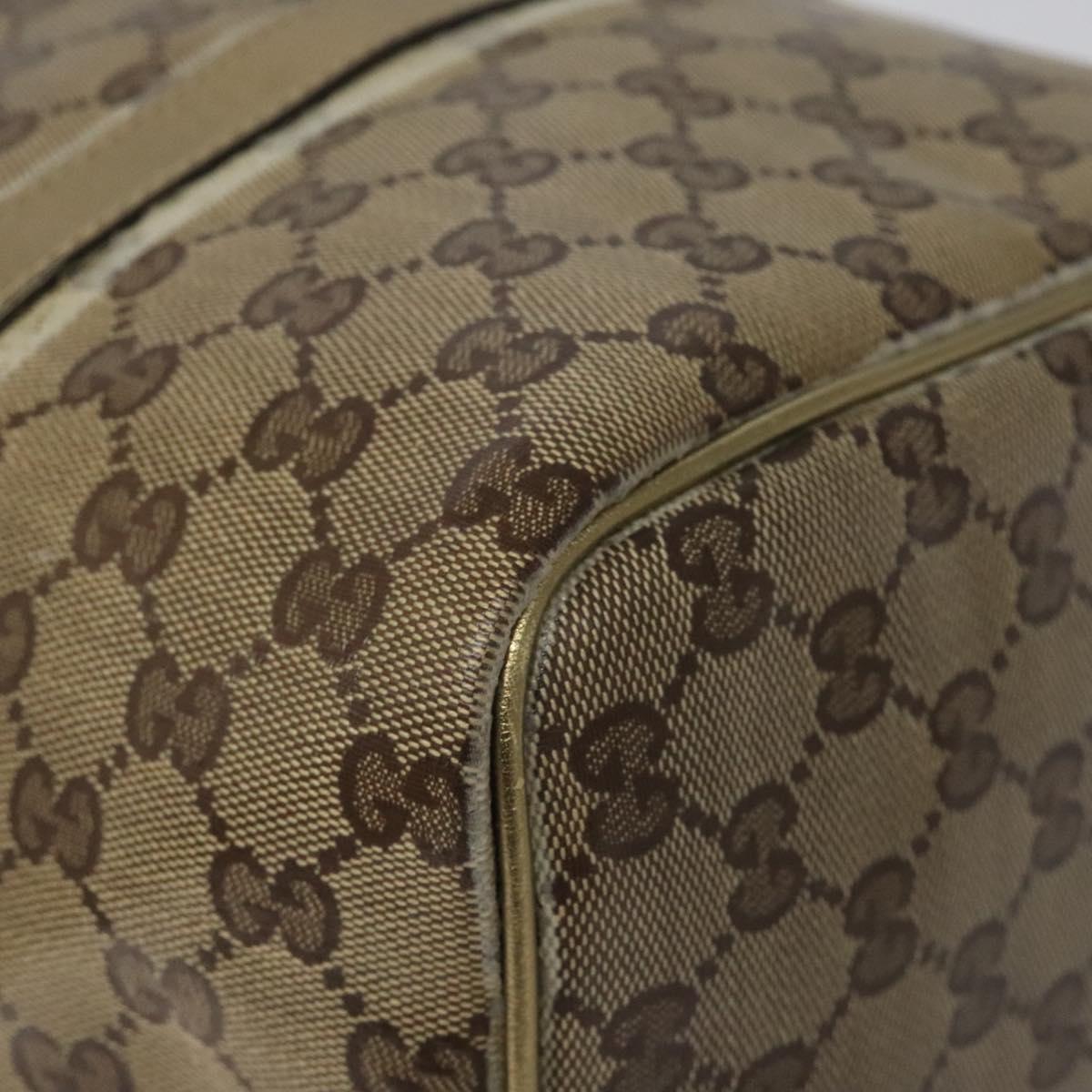 GUCCI GG Crystal Boston Bag Beige 193603 Auth 114377