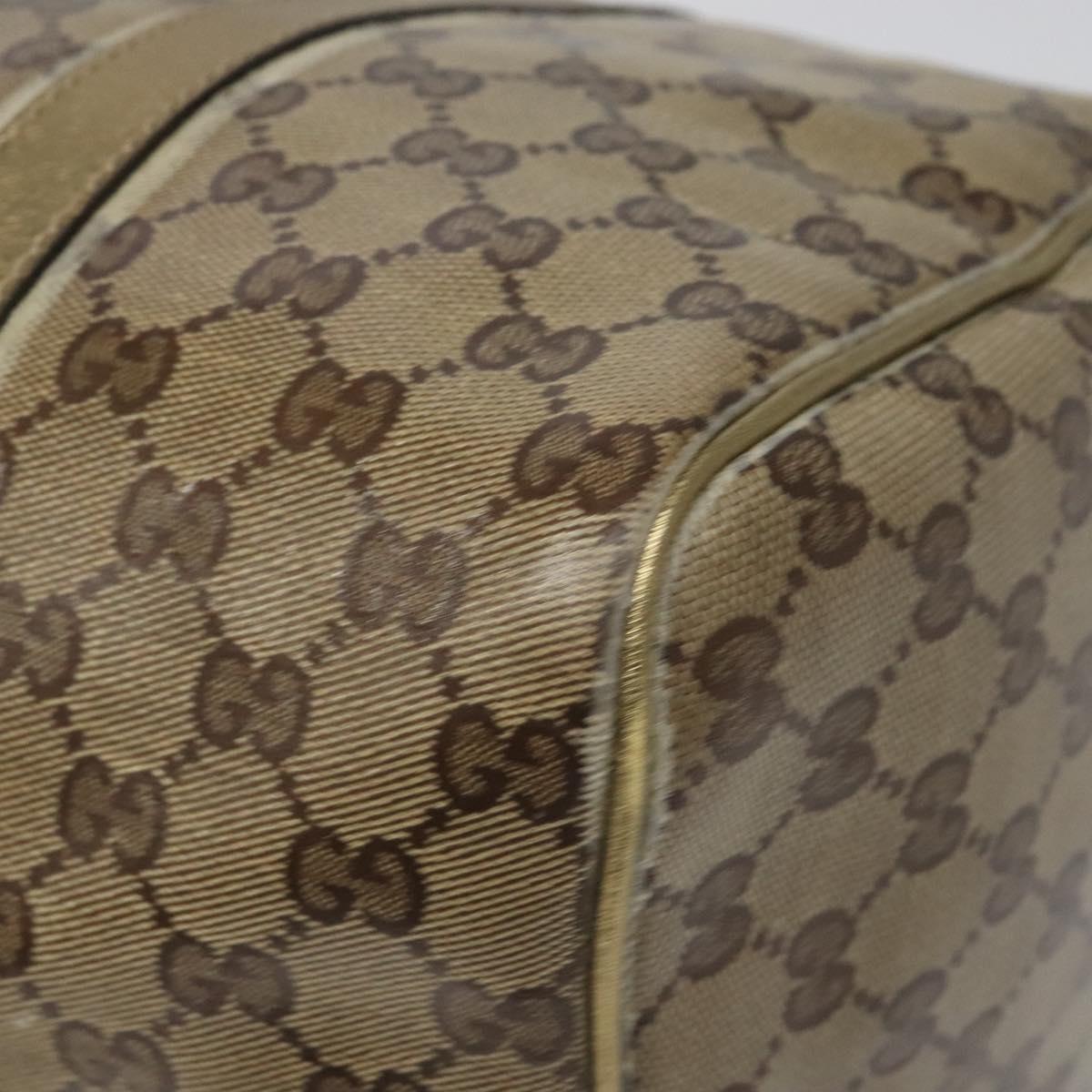 GUCCI GG Crystal Boston Bag Beige 193603 Auth 114377