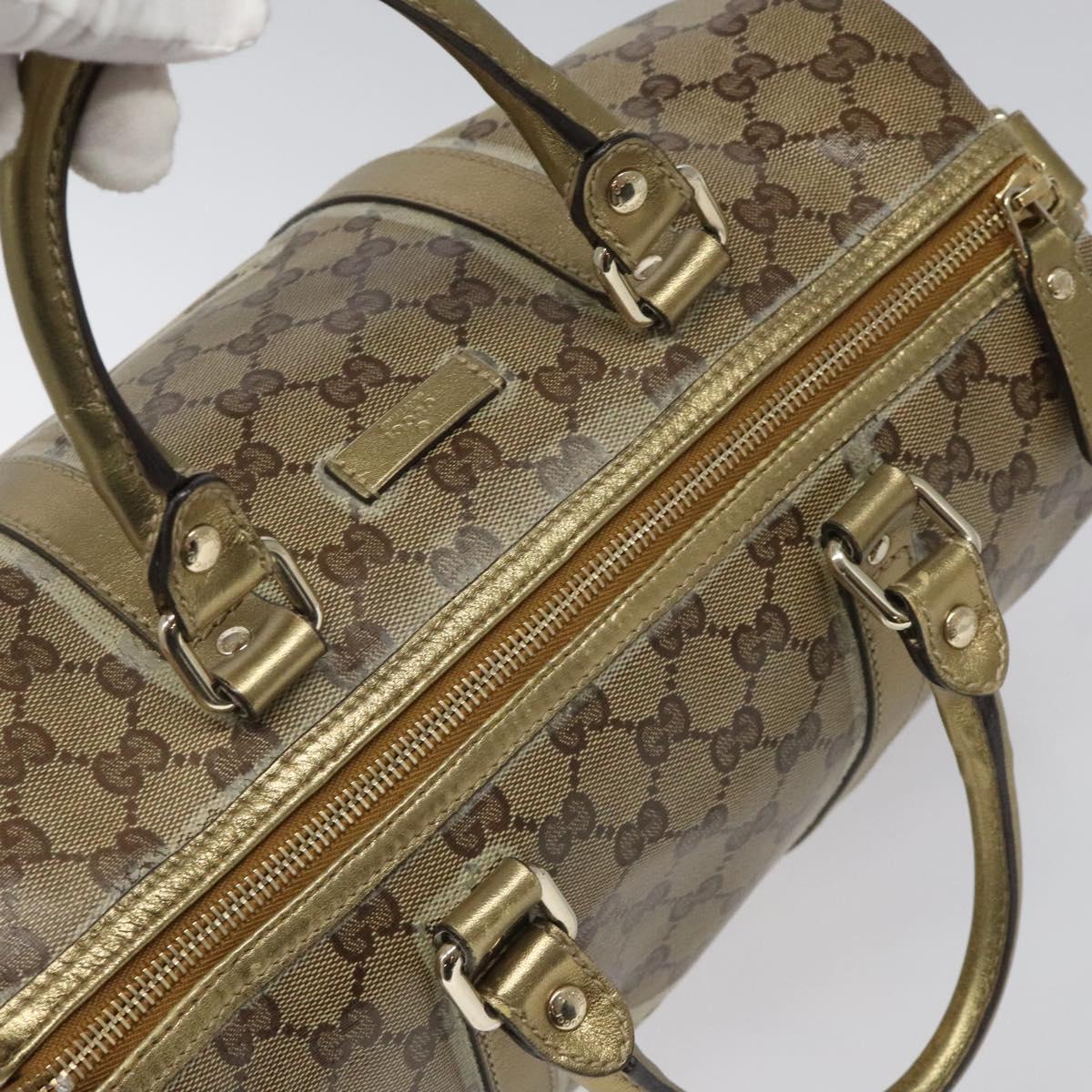 GUCCI GG Crystal Boston Bag Beige 193603 Auth 114377