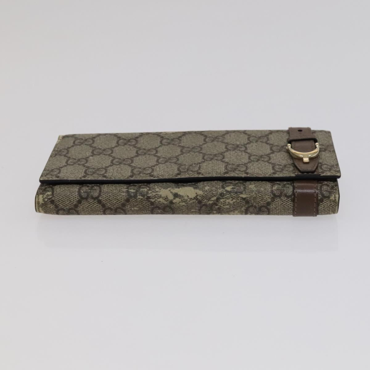 GUCCI GG Canvas Wallet Leather 5Set Beige Black yellow Auth 114398