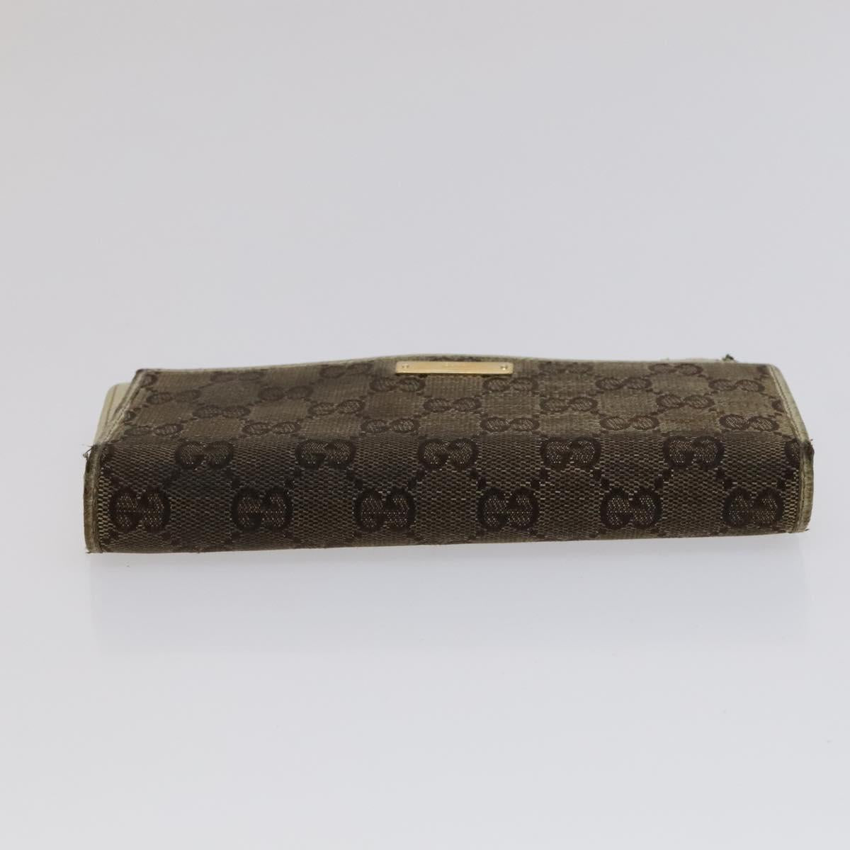 GUCCI GG Canvas Wallet Leather 5Set Beige Black yellow Auth 114398
