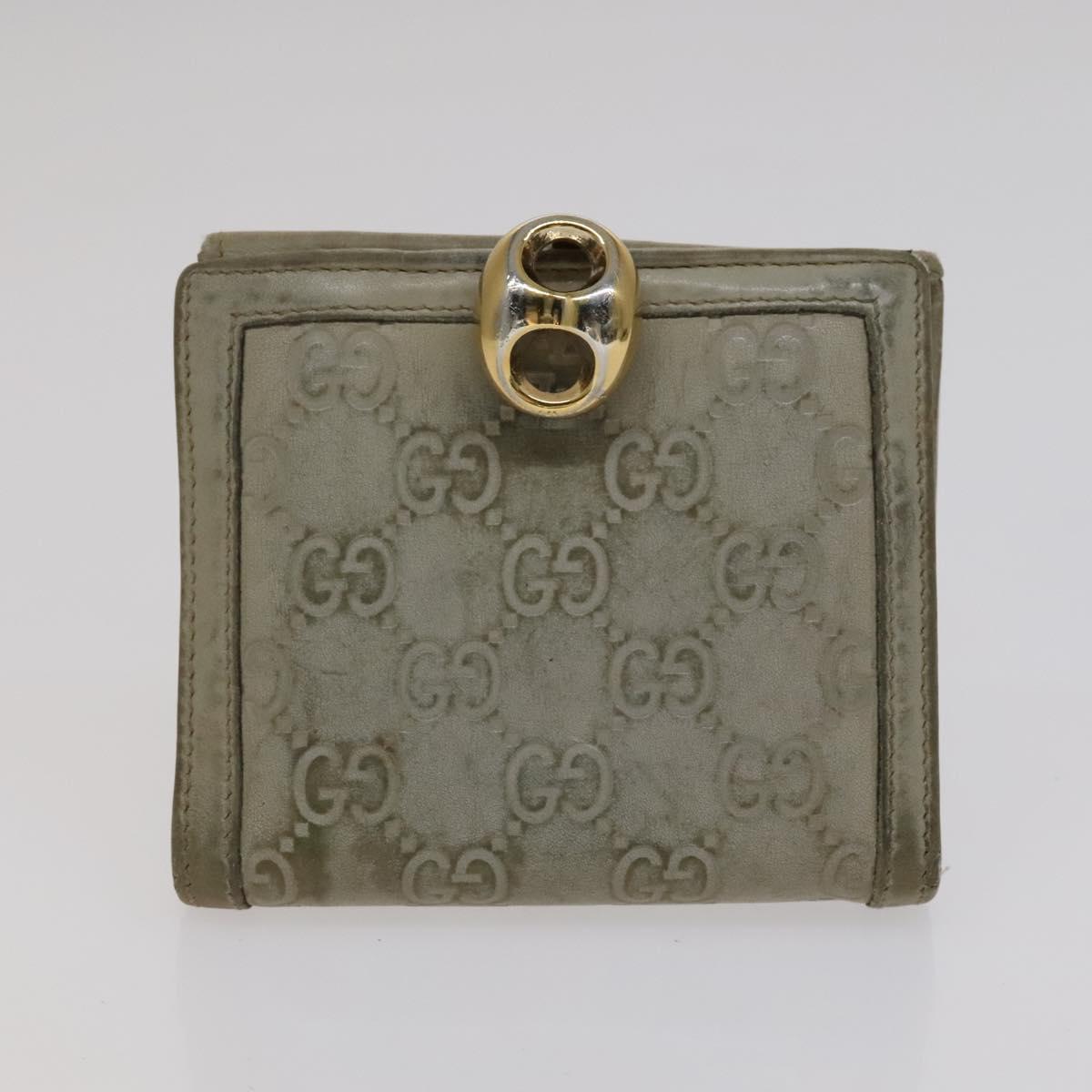 GUCCI GG Canvas Wallet Leather 5Set Beige Black yellow Auth 114398