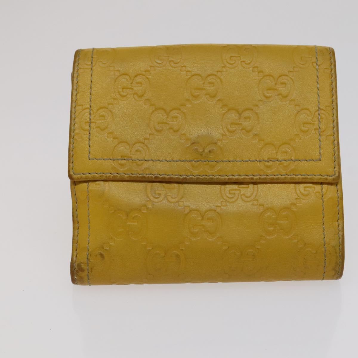 GUCCI GG Canvas Wallet Leather 5Set Beige Black yellow Auth 114398