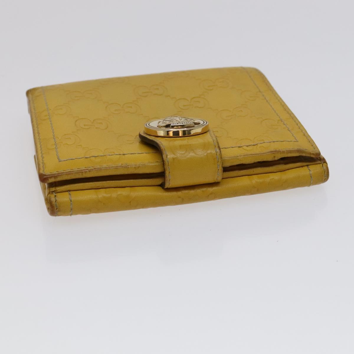 GUCCI GG Canvas Wallet Leather 5Set Beige Black yellow Auth 114398