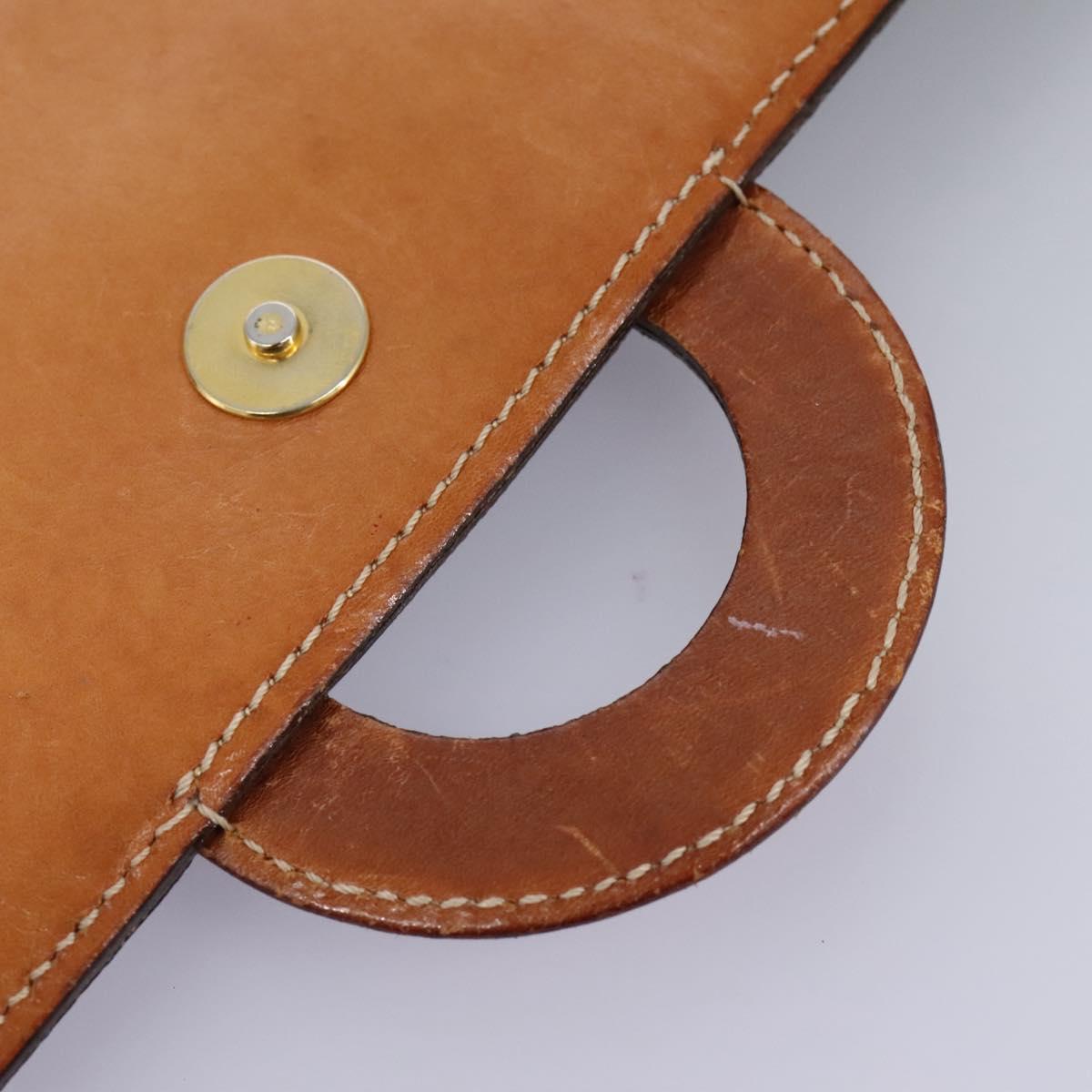 CELINE Macadam Canvas Shoulder Bag PVC Brown Gold Auth 114415