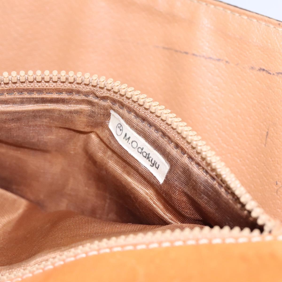 CELINE Macadam Canvas Shoulder Bag PVC Brown Gold Auth 114415