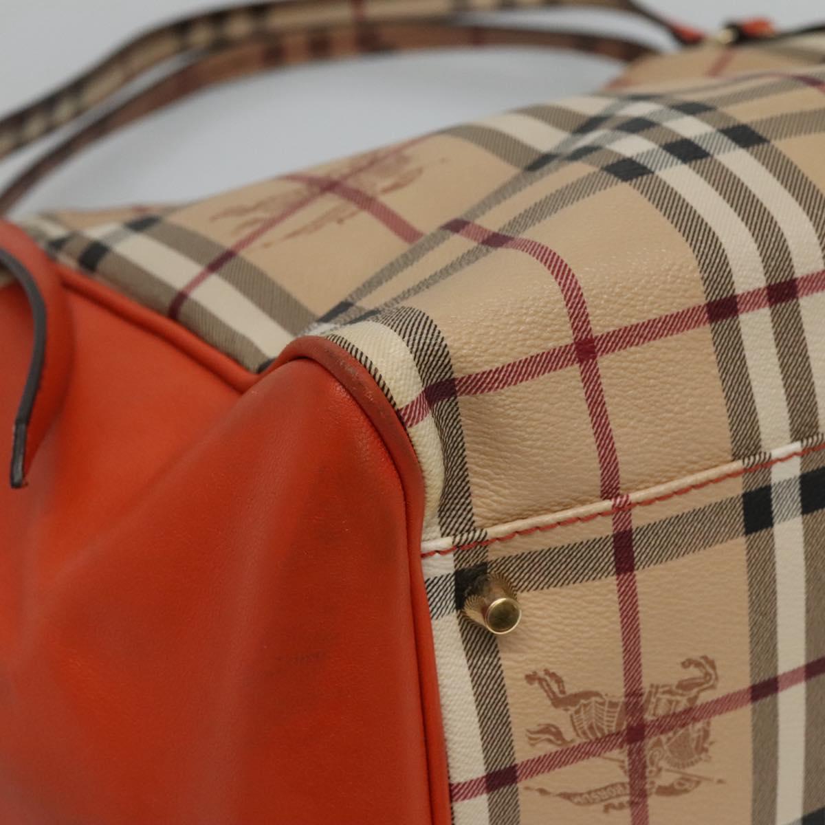 BURBERRY Nova Check Tote Bag PVC Beige Auth 114419