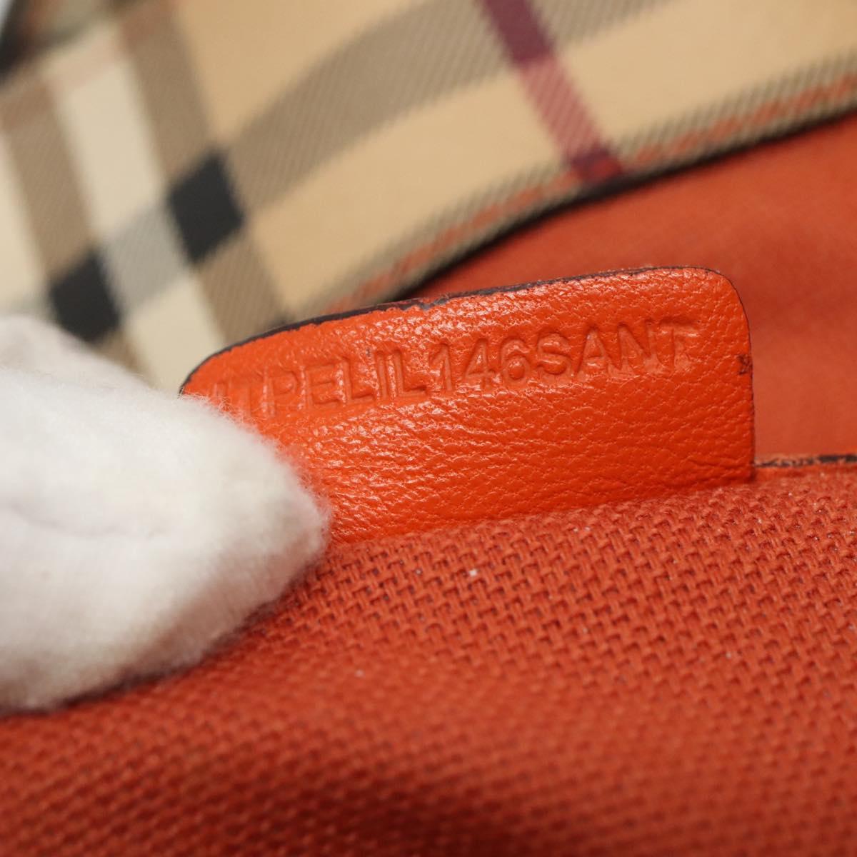 BURBERRY Nova Check Tote Bag PVC Beige Auth 114419