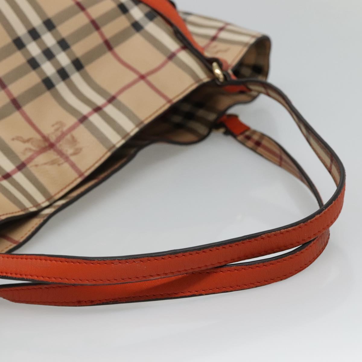 BURBERRY Nova Check Tote Bag PVC Beige Auth 114419