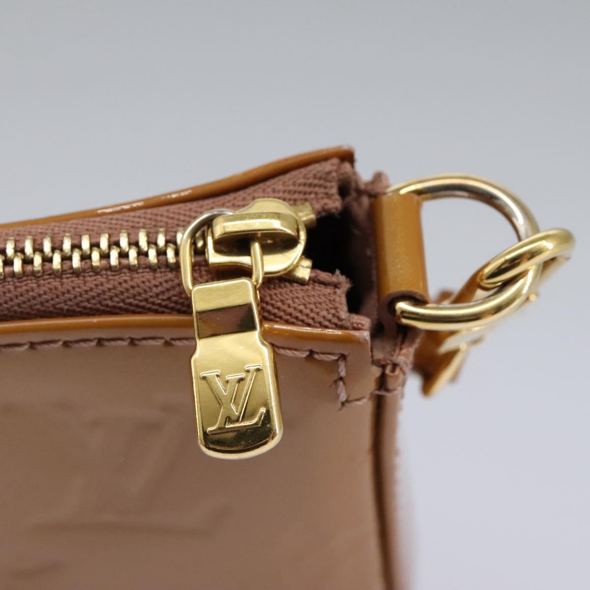 LOUIS VUITTON Vernis Pochette Accessoires Pouch Rose Velours M91575 Auth 114427