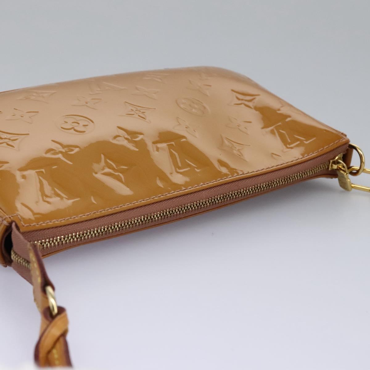 LOUIS VUITTON Vernis Pochette Accessoires Pouch Rose Velours M91575 Auth 114427