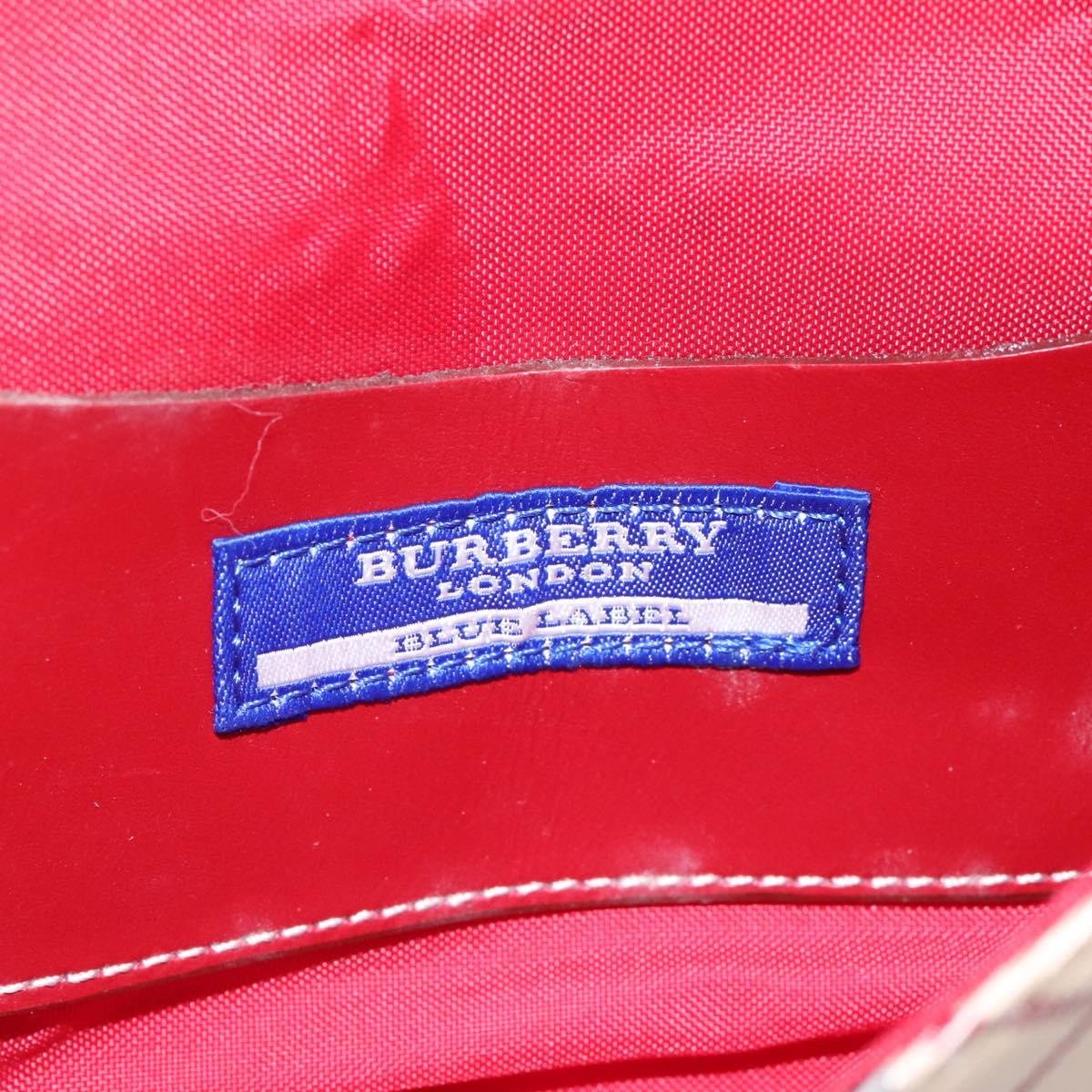 BURBERRY Nova Check Blue Label Waist bag Canvas Beige Auth 114435V