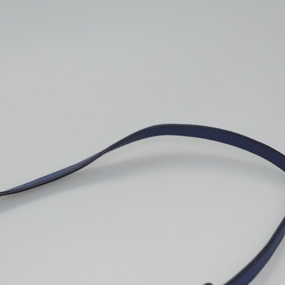 Salvatore Ferragamo Gancini Shoulder Bag Leather Blue Auth 114440