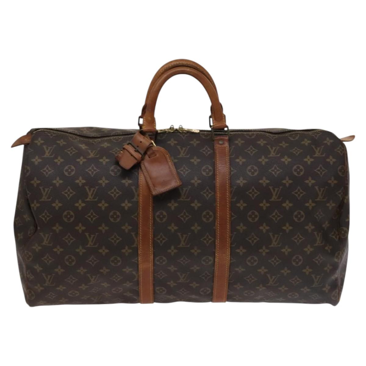 LOUIS VUITTON Monogram Keepall 55 Boston Bag M41424 LV Auth 114444
