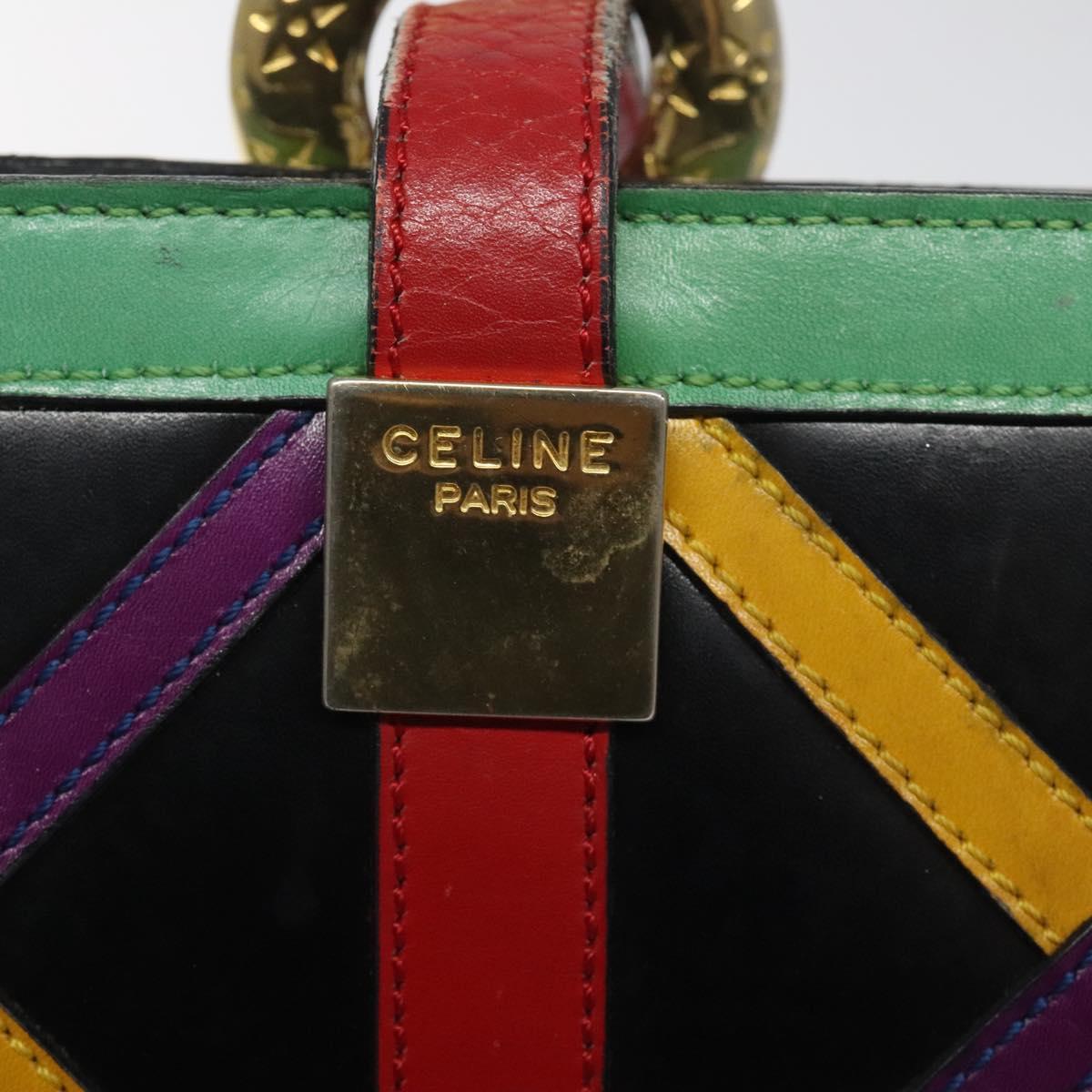 CELINE Shoulder Bag Leather Multicolor Auth 114456