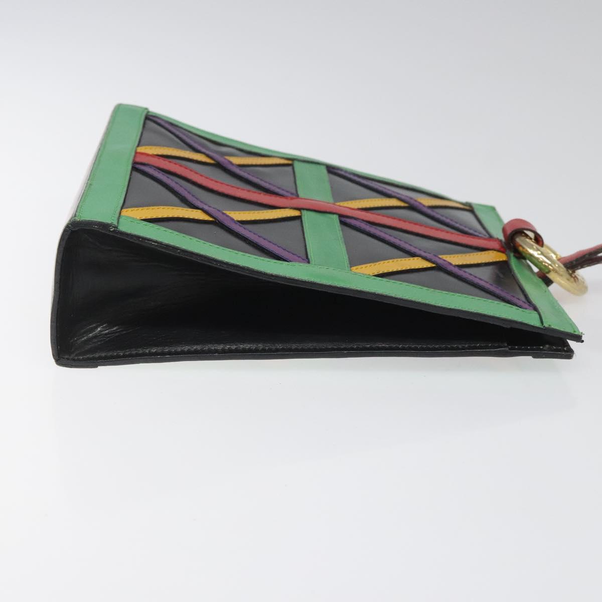 CELINE Shoulder Bag Leather Multicolor Auth 114456