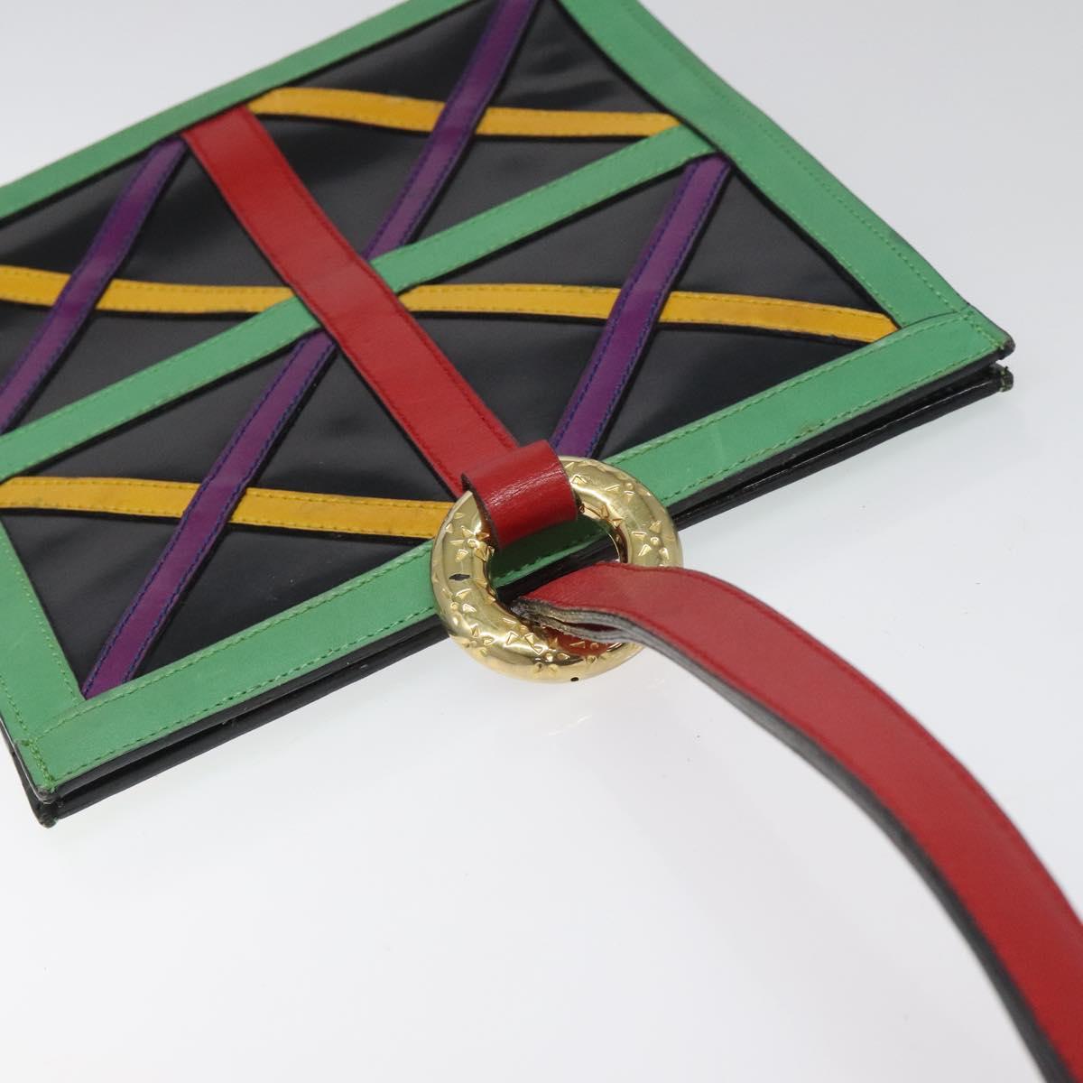 CELINE Shoulder Bag Leather Multicolor Auth 114456