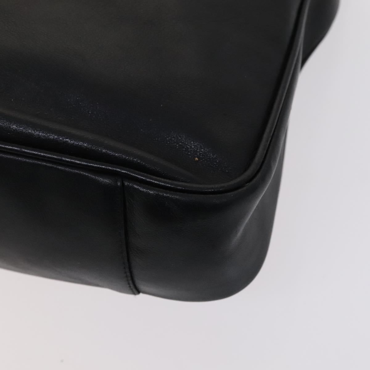 GUCCI Bamboo Hand Bag Leather 2way Black 001 1638 Auth 114458
