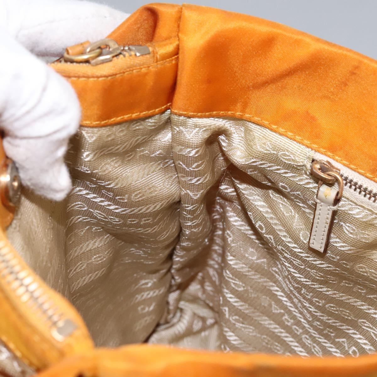 PRADA Shoulder Bag Nylon Orange Auth 114511