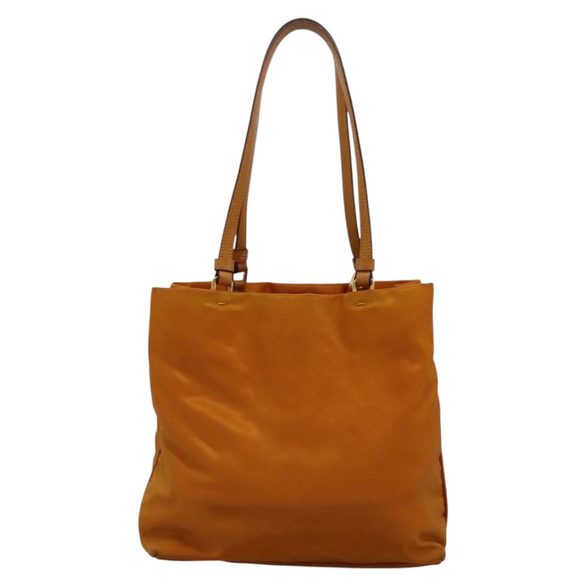 PRADA Shoulder Bag Nylon Orange Auth 114511