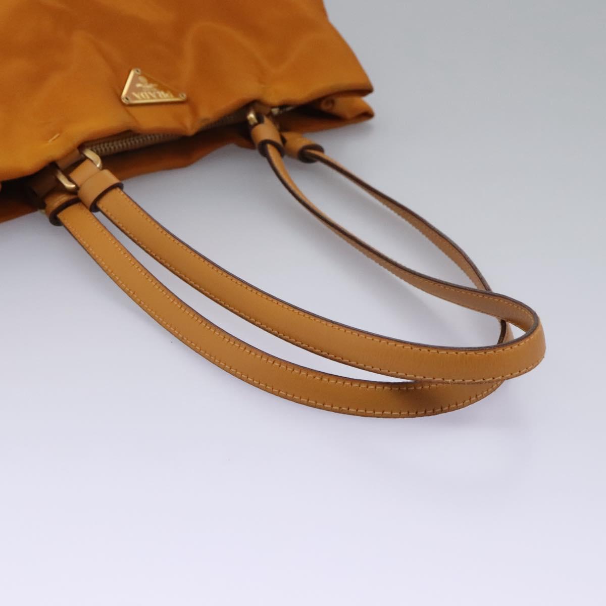 PRADA Shoulder Bag Nylon Orange Auth 114511