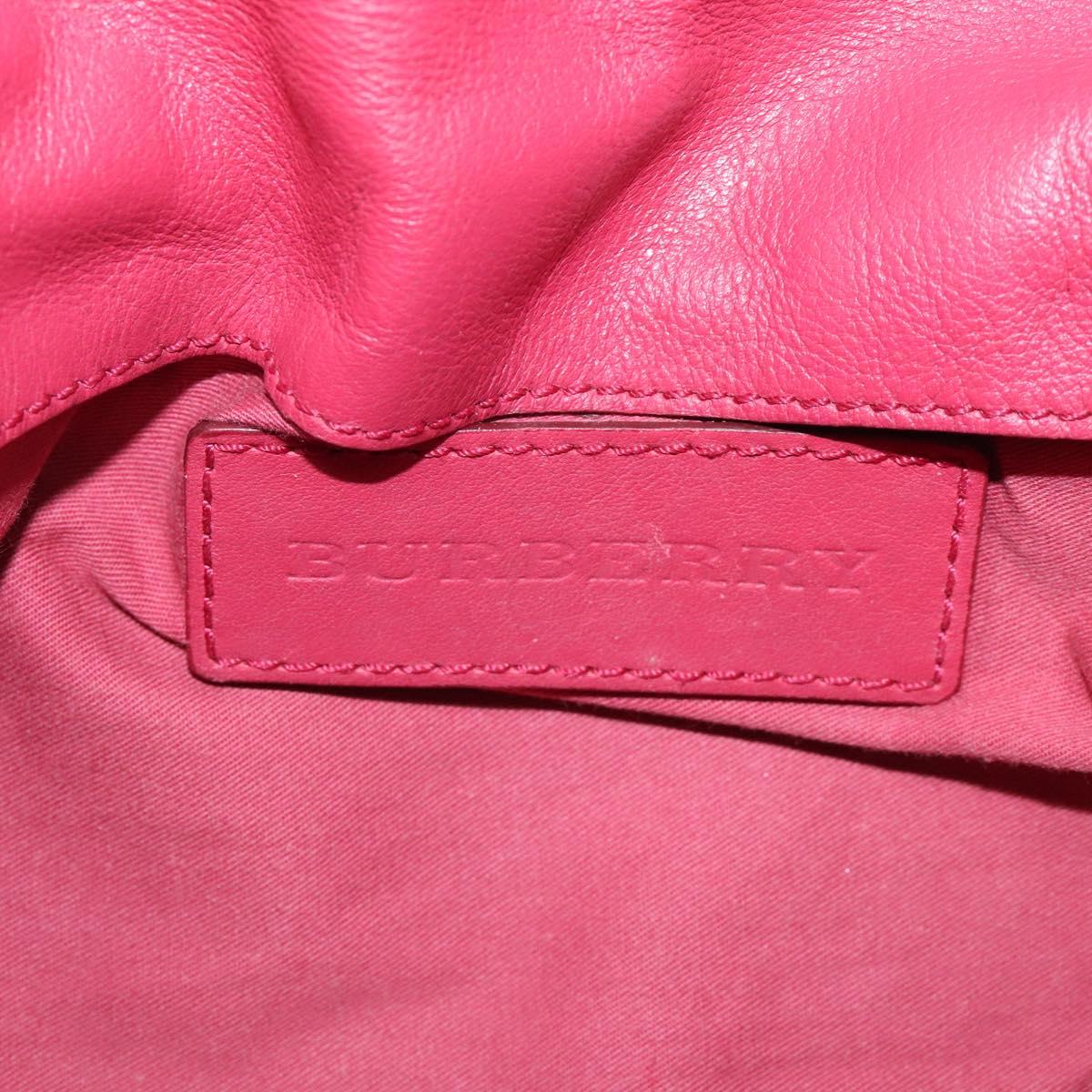 BURBERRY Nova Check Shoulder Bag PVC Pink Beige Auth 114520