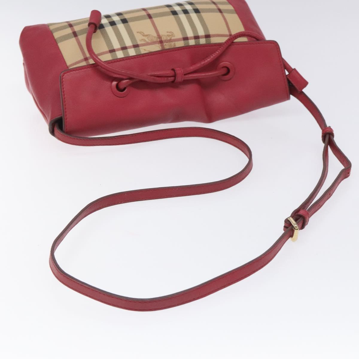 BURBERRY Nova Check Shoulder Bag PVC Pink Beige Auth 114520