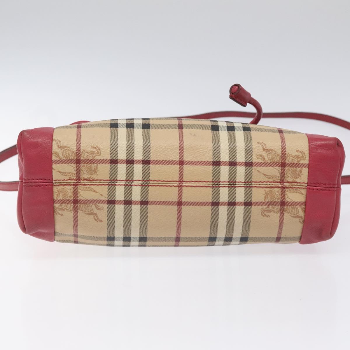 BURBERRY Nova Check Shoulder Bag PVC Pink Beige Auth 114520