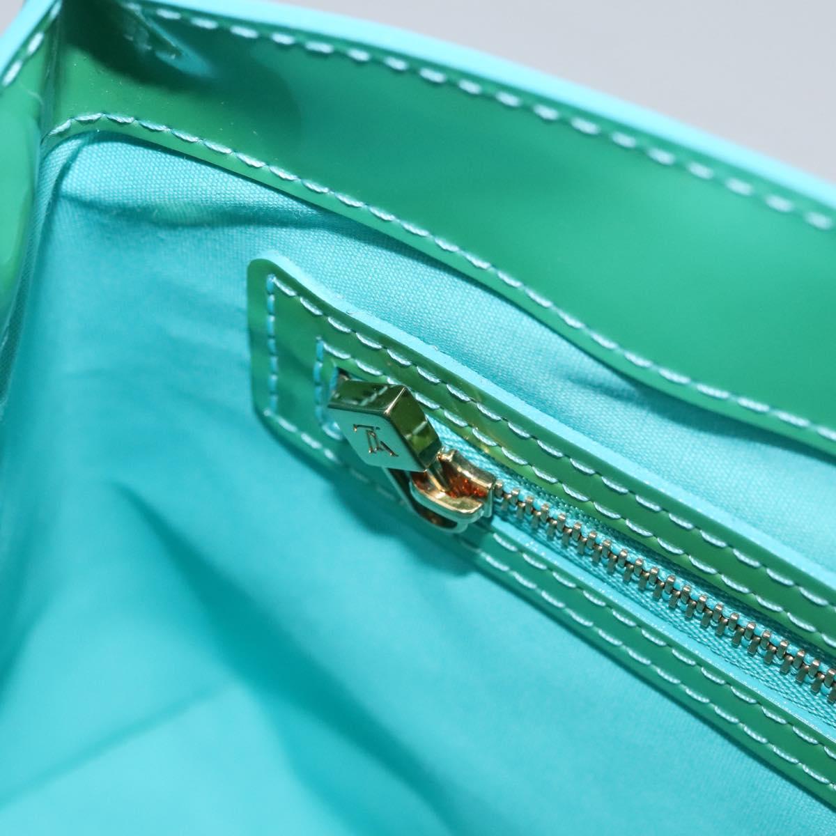 LOUIS VUITTON Monogram Vernis Wilshire PM Hand Bag Blue Lagon M91724 Auth 114561A