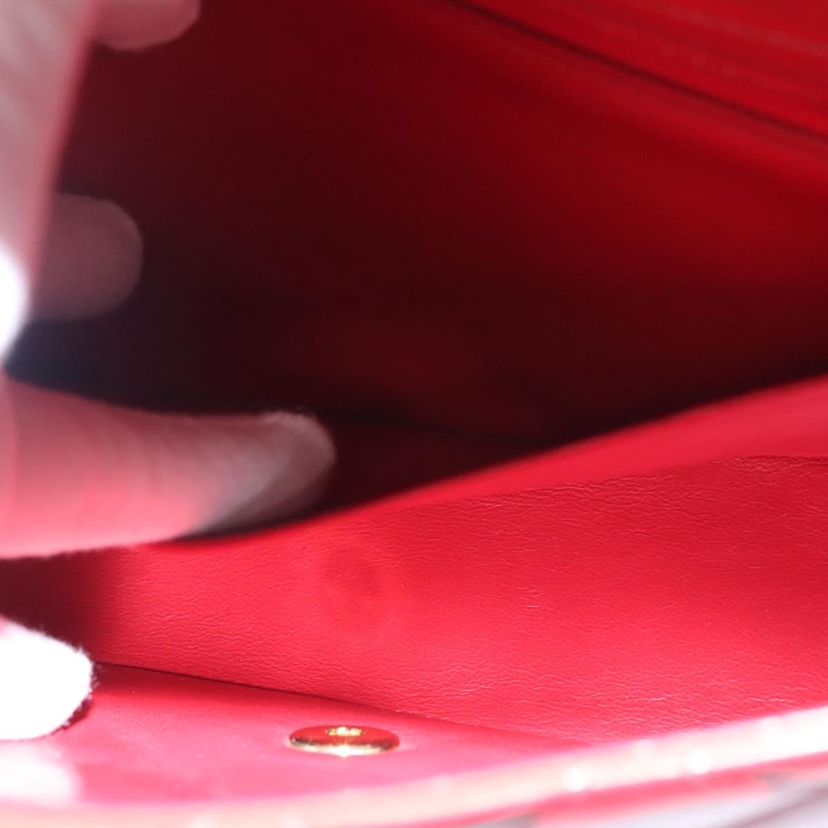 CHANEL Diana 25 Chain Shoulder Bag Lamb Skin Red CC Auth 114568A