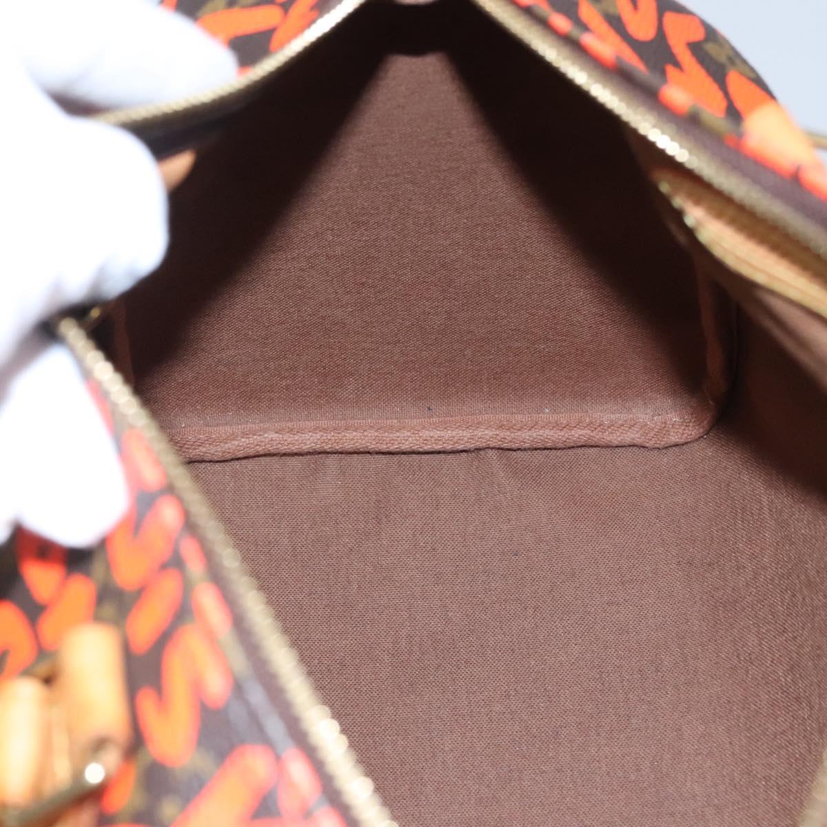 LOUIS VUITTON Monogram Graffiti Speedy 30 Hand Bag Orange M93705 LV Auth 114571A