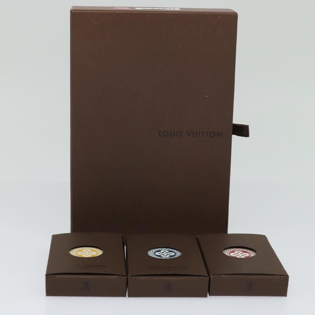 LOUIS VUITTON Playing Cards 3 Set Red Blue yellow LV Auth 114583SM