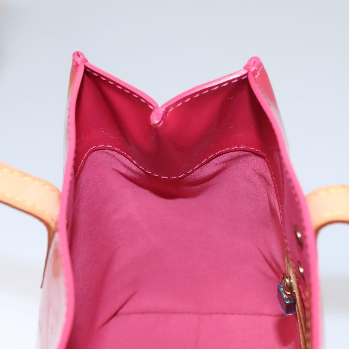 LOUIS VUITTON Monogram Vernis Reade PM Hand Bag FuchsiaPink M91221 Auth 114585AV