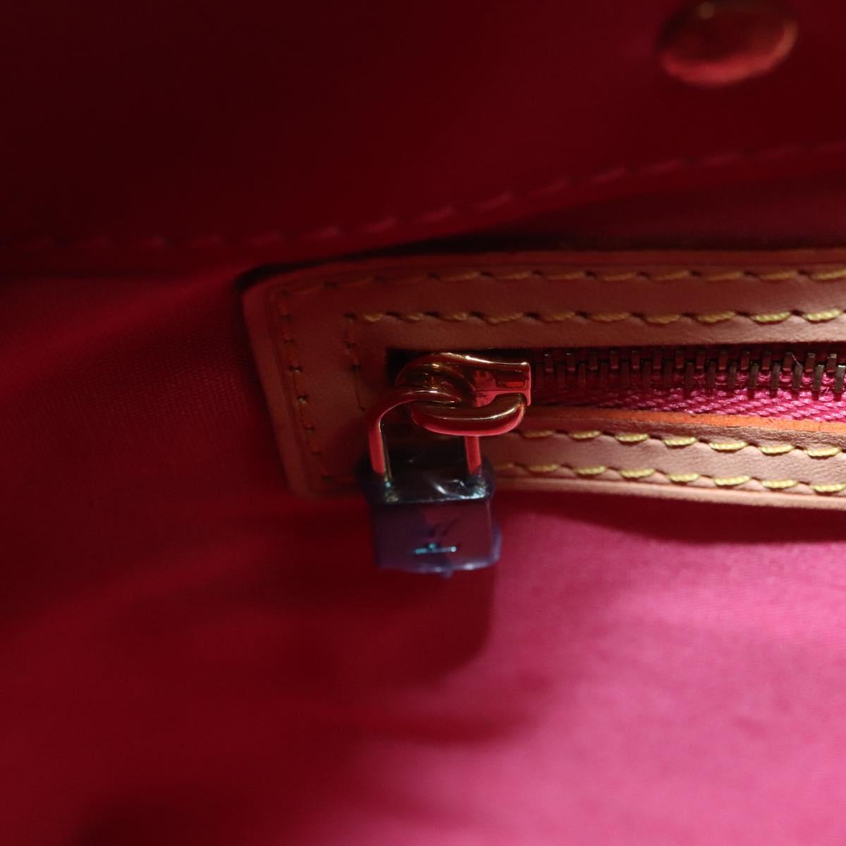 LOUIS VUITTON Monogram Vernis Reade PM Hand Bag FuchsiaPink M91221 Auth 114585AV