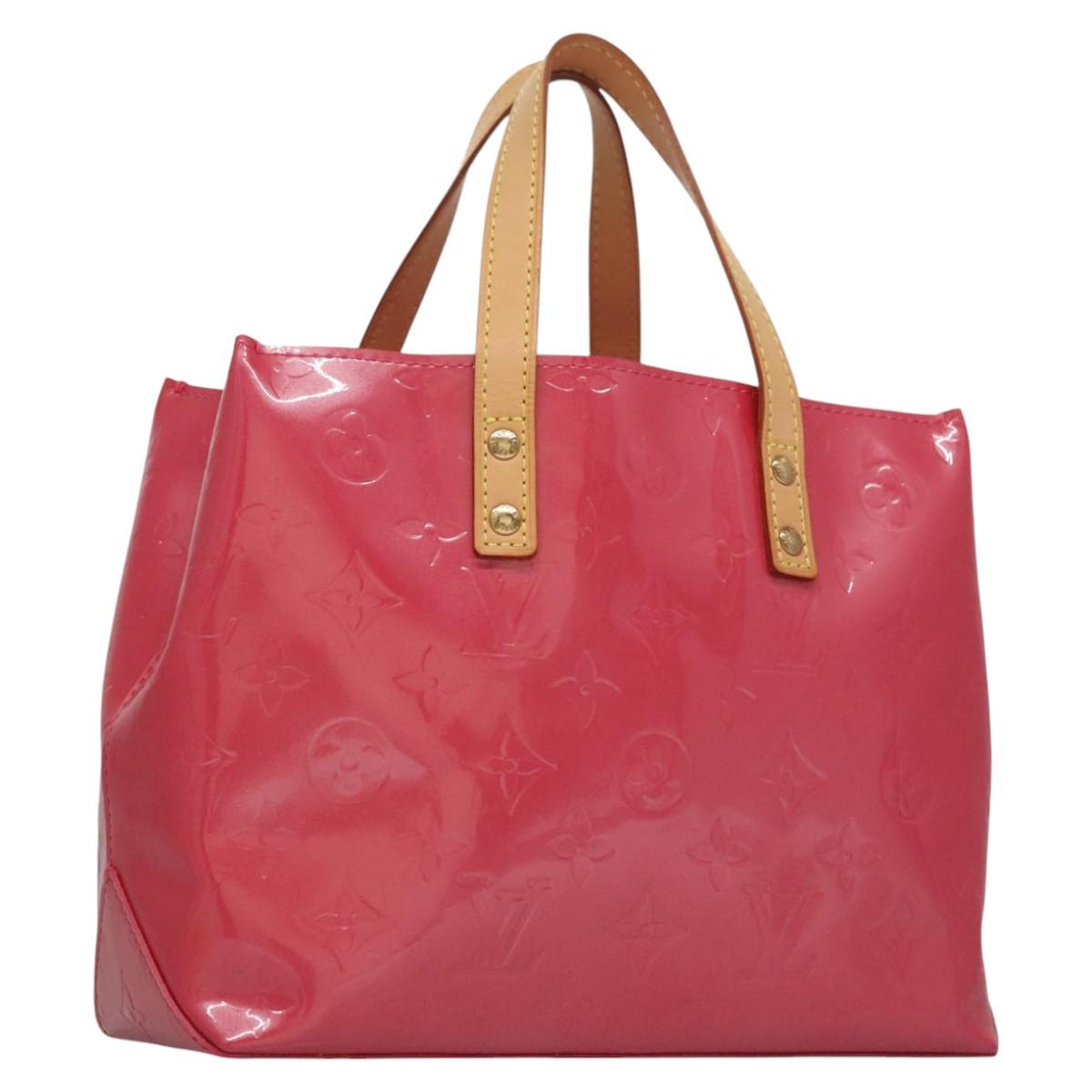 LOUIS VUITTON Monogram Vernis Reade PM Hand Bag FuchsiaPink M91221 Auth 114585V