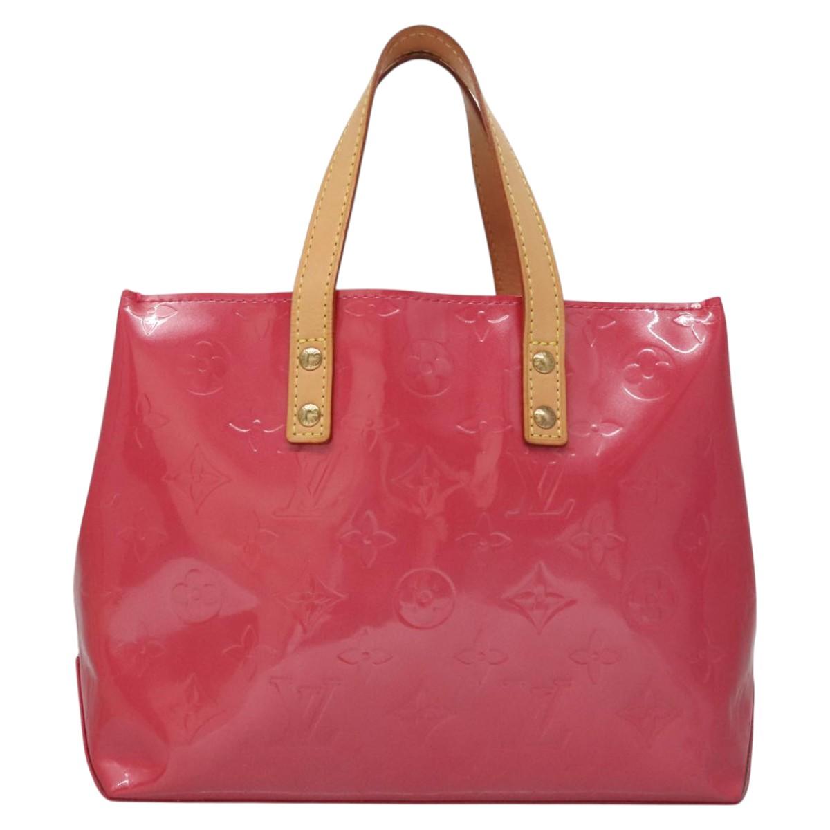 LOUIS VUITTON Monogram Vernis Reade PM Hand Bag FuchsiaPink M91221 Auth 114585AV
