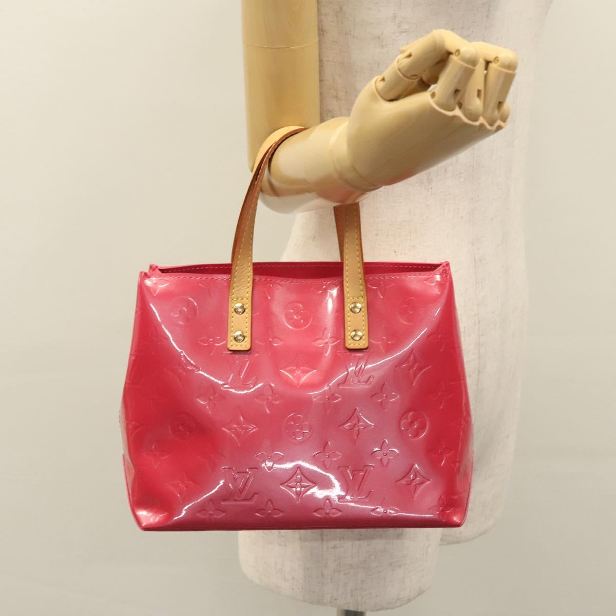 LOUIS VUITTON Monogram Vernis Reade PM Hand Bag FuchsiaPink M91221 Auth 114585AV