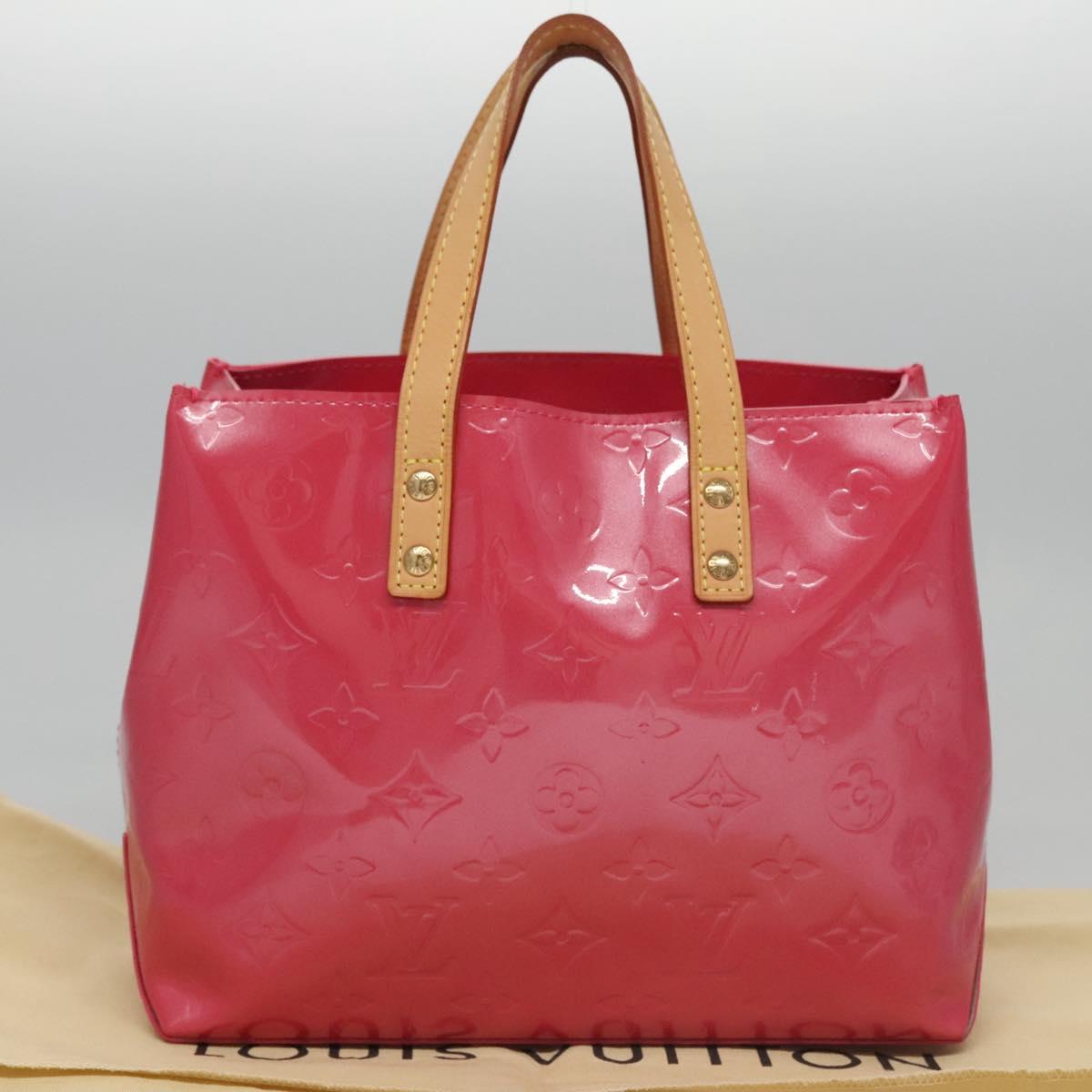 LOUIS VUITTON Monogram Vernis Reade PM Hand Bag FuchsiaPink M91221 Auth 114585AV