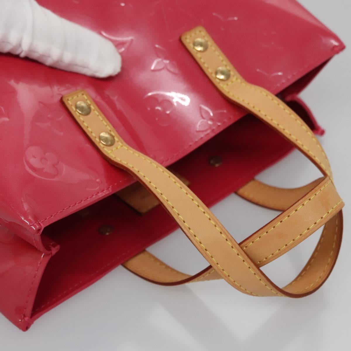 LOUIS VUITTON Monogram Vernis Reade PM Hand Bag FuchsiaPink M91221 Auth 114585V