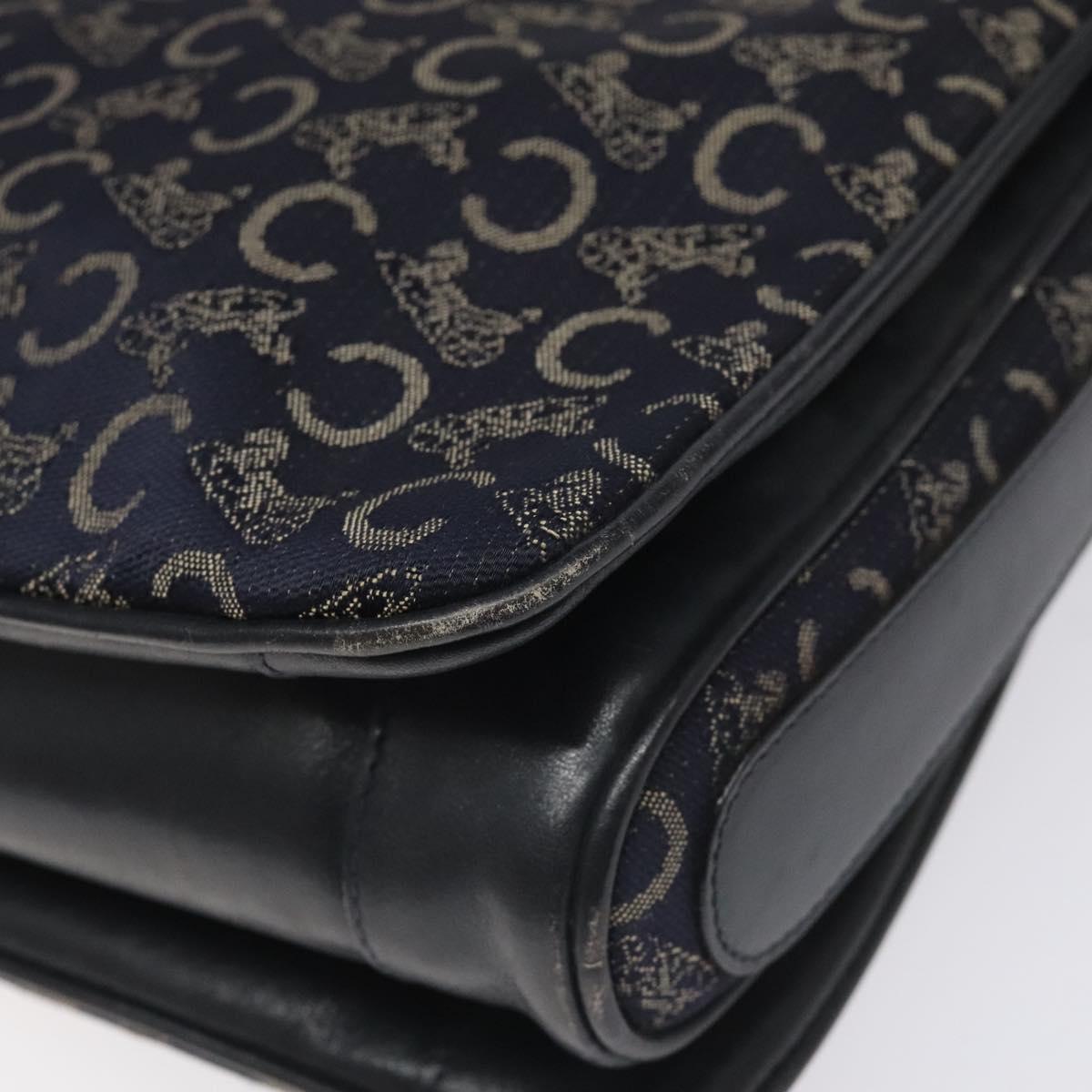 CELINE C Sulky Shoulder Bag Canvas Navy Auth 114587