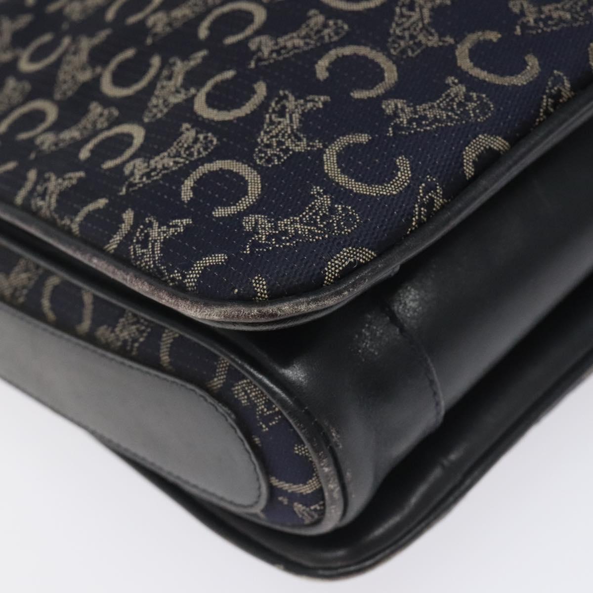 CELINE C Sulky Shoulder Bag Canvas Navy Auth 114587