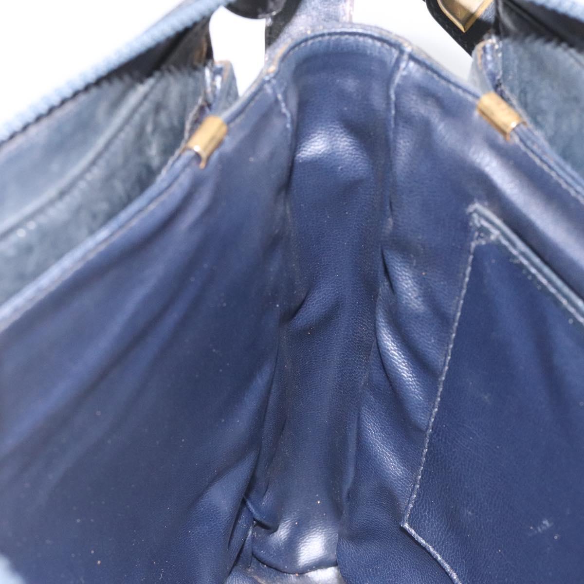 CELINE C Sulky Shoulder Bag Canvas Navy Auth 114587