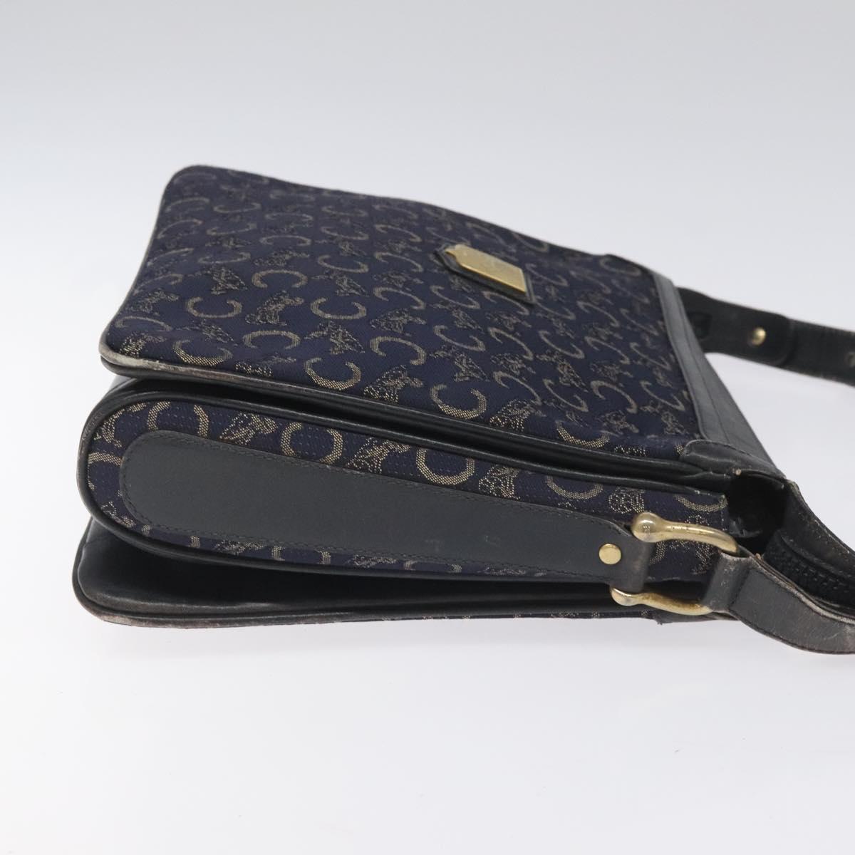 CELINE C Sulky Shoulder Bag Canvas Navy Auth 114587